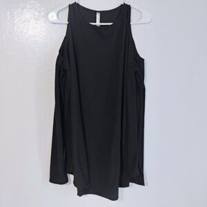 Lysse Loo Black Rib Cold Shoulder Tunic XL